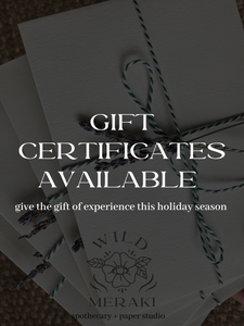 Private Workshop Holiday Gift Certificates!