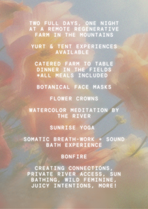 2025 GODDESS SOIREE Mountain retreat and sleepover