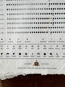 2025 Moon Phase Calendar on 12x18 Handmade Paper