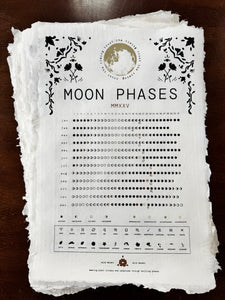 2025 Moon Phase Calendar on 12x18 Handmade Paper